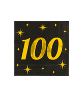 100 Jaar Servetten Zwart Goud 16st